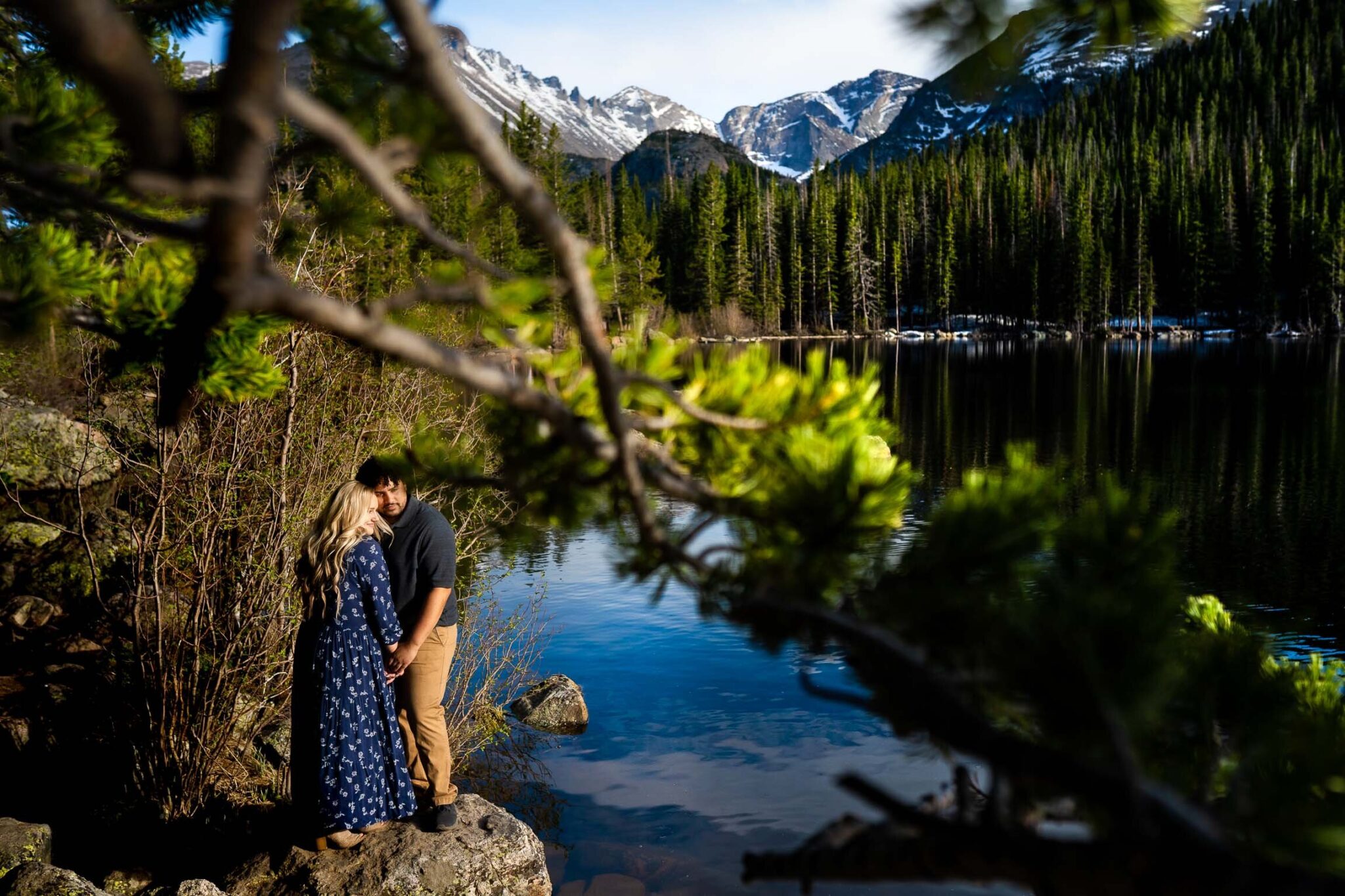 Rocky Mountain National Park engagement photos at Bear Lake