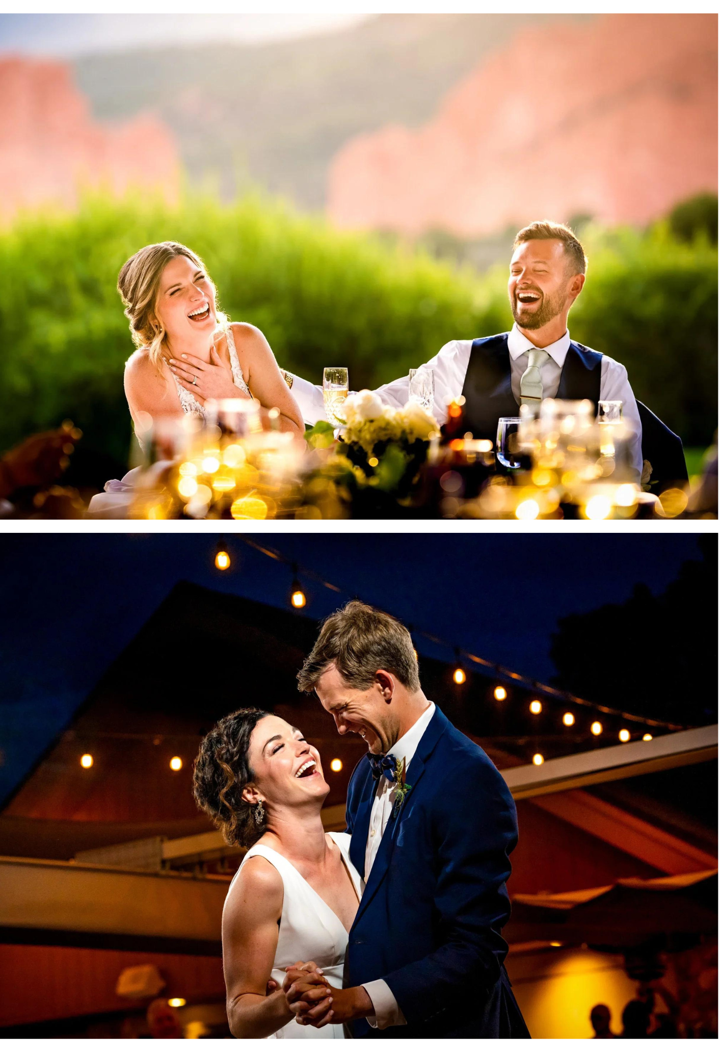 Bride and groom shares their first dance in Steamboat Springs, Colorado