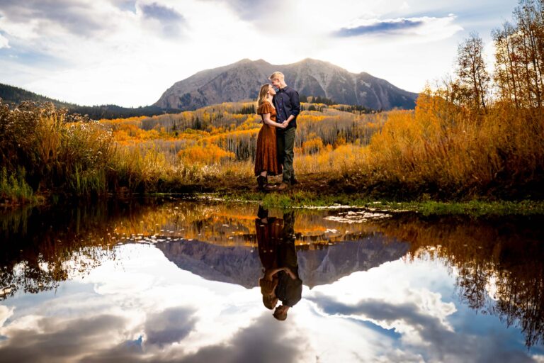 Crested Butte engagement photos at Kebler Pass in the fall in Colorado.