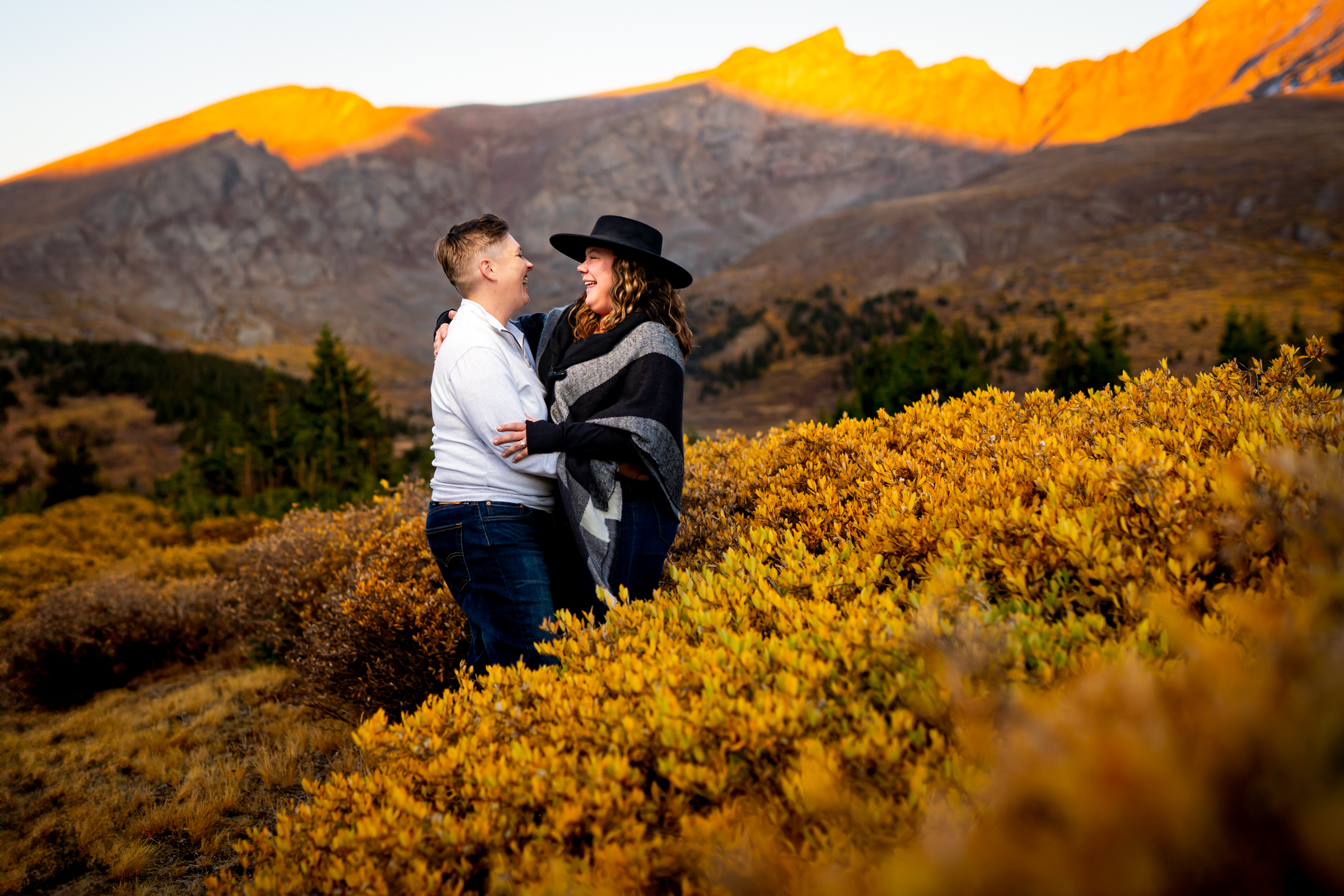 Guanella Pass Engagement Photos in the fall at the Summit and Burning Bear Abyss Trailhead