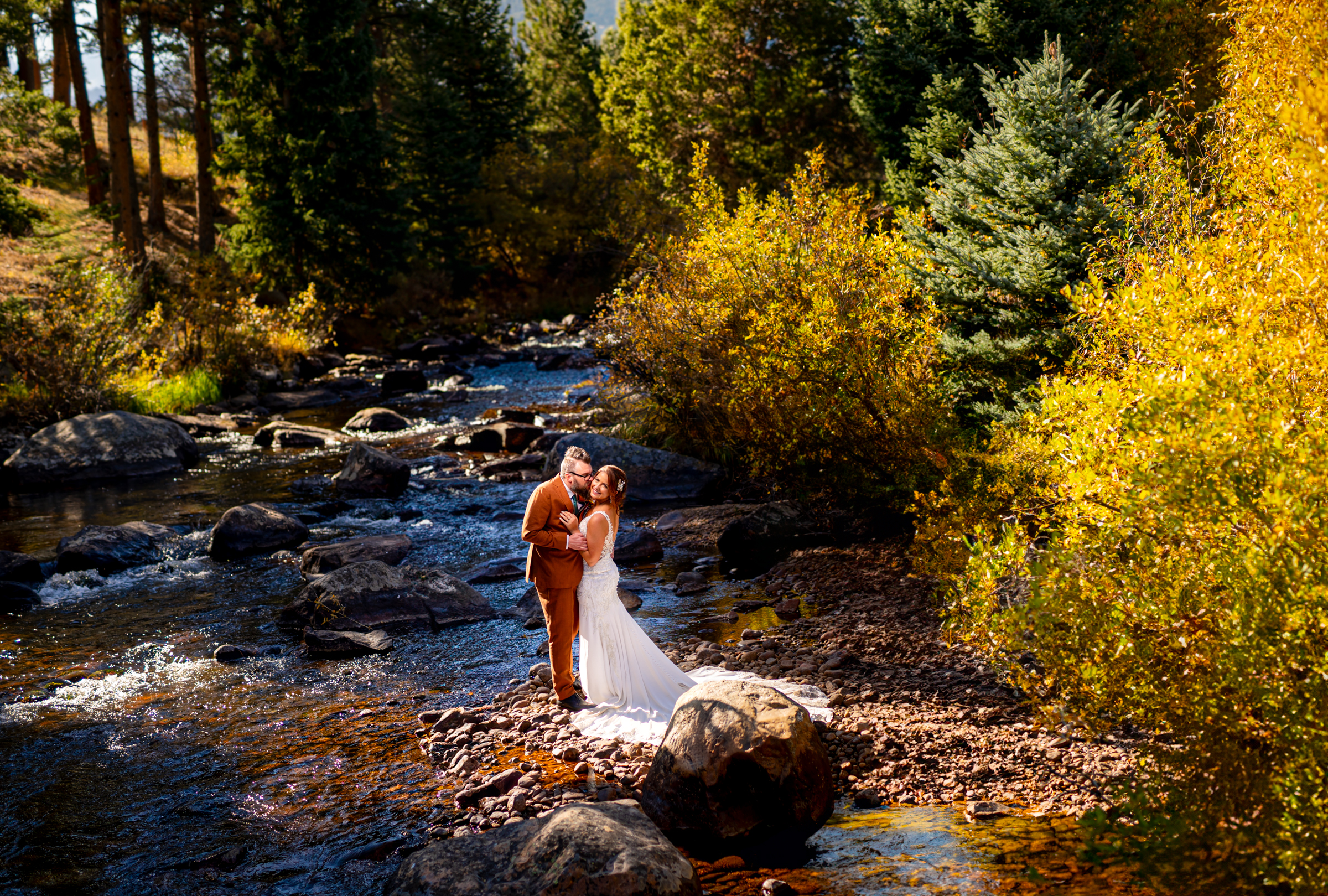 Wild Basin Lodge wedding photos in the fall in Estes Park, CO.