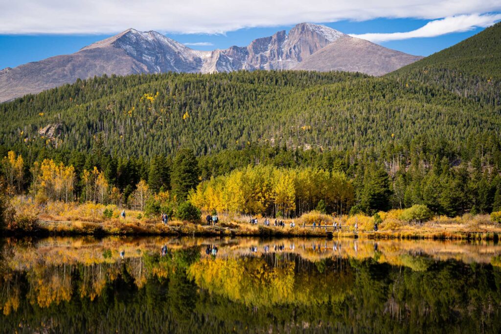 Lily Lake in the fall at Rocky Mountain National Park