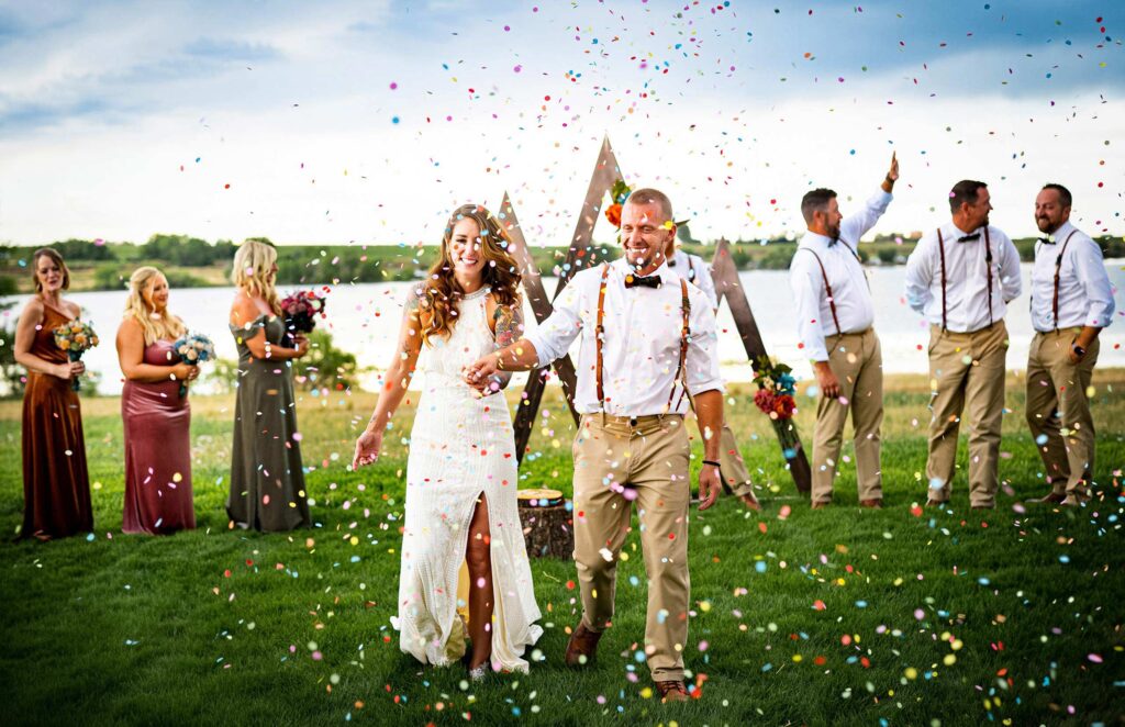 Backyard Wedding Confetti Ceremony Colorado